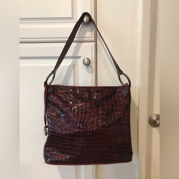 Brighton Handbags - Brighton Large Cherry crocodile textured patent leather handbag bag purse